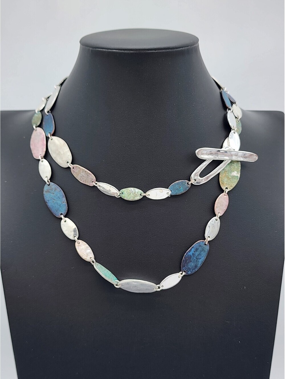 Robert Lee Morris RLM Studio Soho 35.5” Long Hammered Patina Modernist Necklace